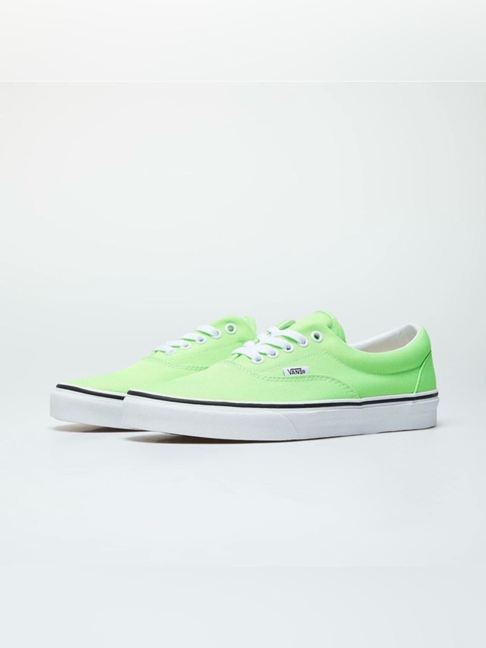 Vans Low Top Canvas Sneakers in Neon Lime and White